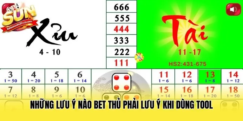 Những lưu ý nào bet thủ phải lưu ý khi dùng tool