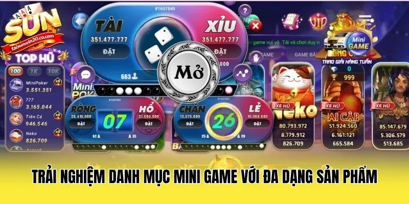 Trải nghiệm danh mục Mini game với đa dạng sản phẩm